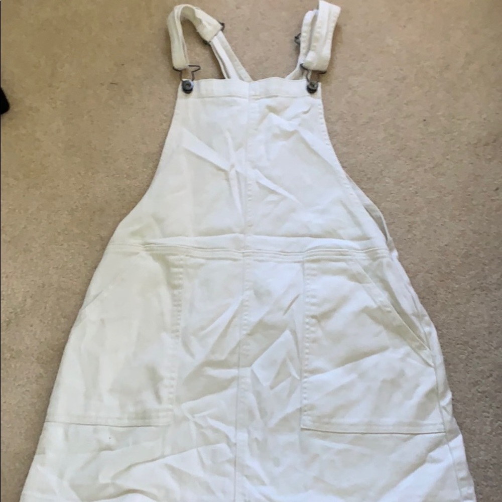 White overall dress